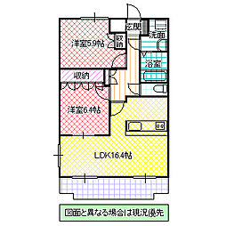 Lumiere・S 2階2LDKの間取り
