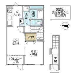 un luciole 1LDKの間取図画像