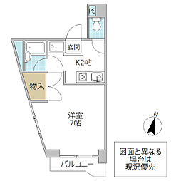 スピカハイム5 1Kの間取図画像