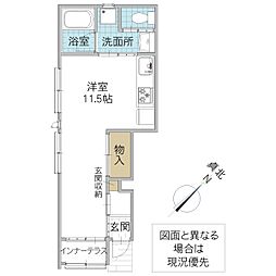レーガベーネ勝田本町 V ワンルームの間取図画像