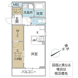 SYマンション 1SKの間取図画像