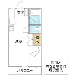 スプリングハウス1 ワンルームの間取図画像