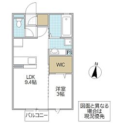 大黒屋十五番館 1LDKの間取図画像