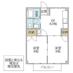 ニューシティ梶B 2DKの間取図画像