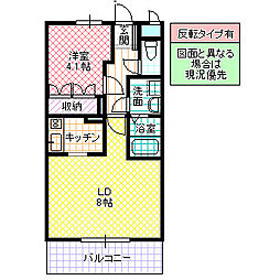 パンションリシェス 1LDKの間取図画像