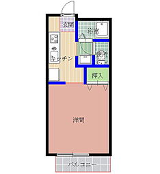 アルシオネ 1Kの間取図画像