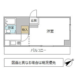 レジデンスカープ水戸 ワンルームの間取図画像