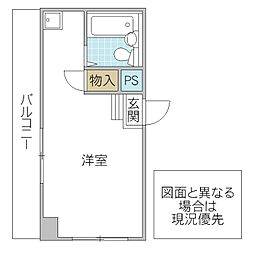 レジデンスカープ水戸 ワンルームの間取図画像