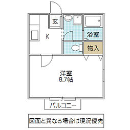 フォーユーワン 1Kの間取図画像