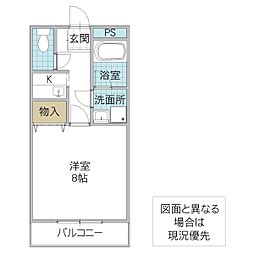 アナコート見和 1Kの間取図画像