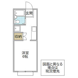 クアトロA ワンルームの間取図画像