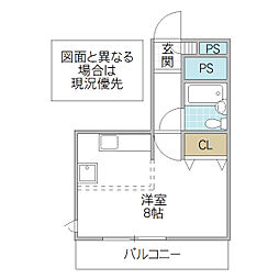 メゾン・ド・メープル ワンルームの間取図画像