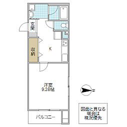 HYDEPARKMITO 1Kの間取図画像