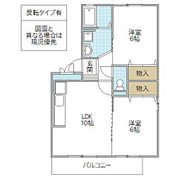 サニーハウス2 2LDKの間取図画像