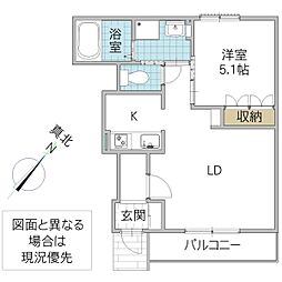 サンガーデン 1LDKの間取図画像