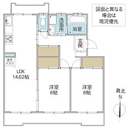 パークテラス長堀5号館 2LDKの間取図画像