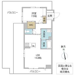 モンリー 1LDKの間取図画像