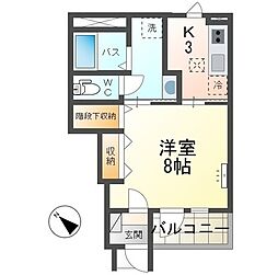 サンコート 1Kの間取図画像