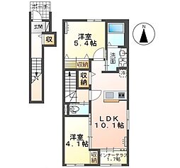 メゾンド・ソレイユ 2LDKの間取図画像