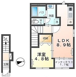 Kusturica 1LDKの間取図画像