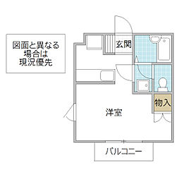 ハイツマロンフィールドB ワンルームの間取図画像