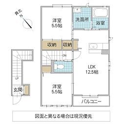 サンメゾン 2LDKの間取図画像