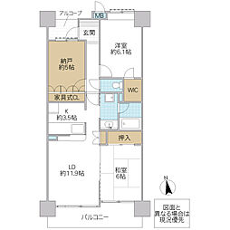 サーパス石川 2SLDKの間取図画像