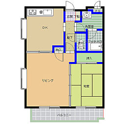 トワメゾン水戸C 2Kの間取図画像