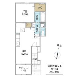 ブリスエイエム1 1LDKの間取図画像