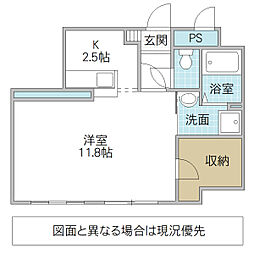グラン・ドミール 1Kの間取図画像