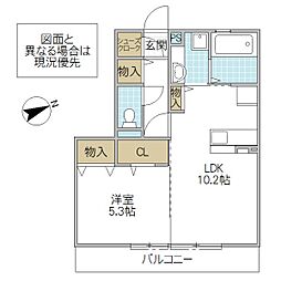 シティーピア 1LDKの間取図画像