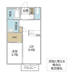 ラ・イルシオン 1LDKの間取図画像