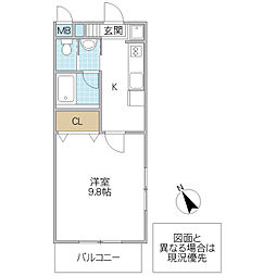 スペリアージュ 1Kの間取図画像