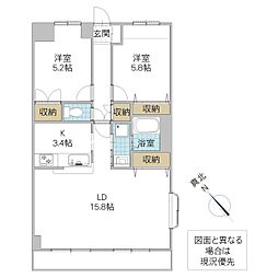 Fuji・パレス 2LDKの間取図画像