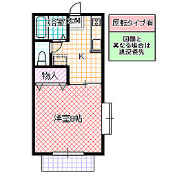 ハイツかもしだ 1Kの間取図画像