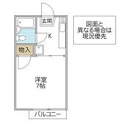 グリーンハイツ 1Kの間取図画像