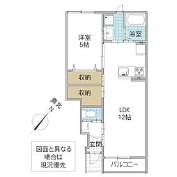 レーガベーネ金町A棟 1LDKの間取図画像