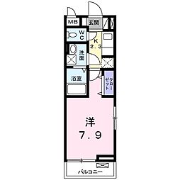 サンリット大工町3 1Kの間取図画像