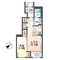 リッチレジデンス A 1LDKの間取図画像