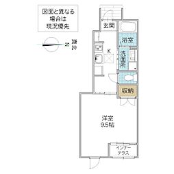 ひいらぎ (柊) 1Kの間取図画像