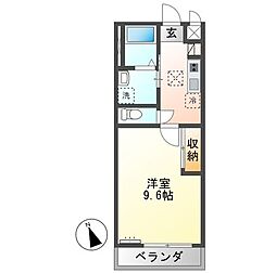 仮)水戸市笠原町字下組新築アパートB棟 1Kの間取図画像