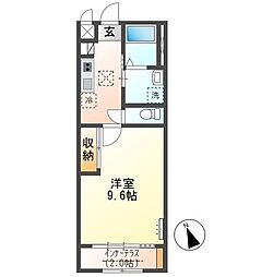 仮)水戸市笠原町字下組新築アパートB棟 1Kの間取図画像