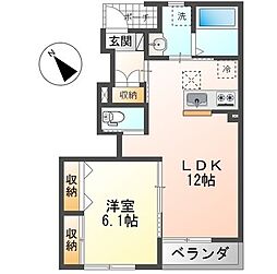 メゾンソレイユ(Maison Soleil) 1LDKの間取図画像