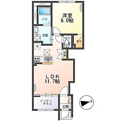 カームハウス (Calm House) 1LDKの間取図画像