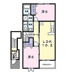 セピアコートSB 2LDKの間取図画像