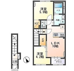 桜花 2LDKの間取図画像