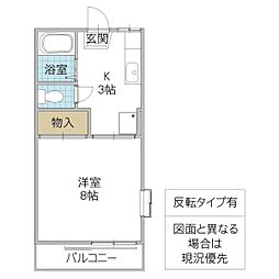 シャルマン・シャンブル 1Kの間取図画像