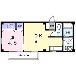 メゾン・ド・ニコル 1DKの間取図画像