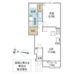 ノワール 1LDKの間取図画像