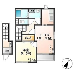 シャルムオーヴェスト 1LDKの間取図画像